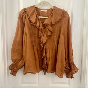 Doen River top in clove size large EUC